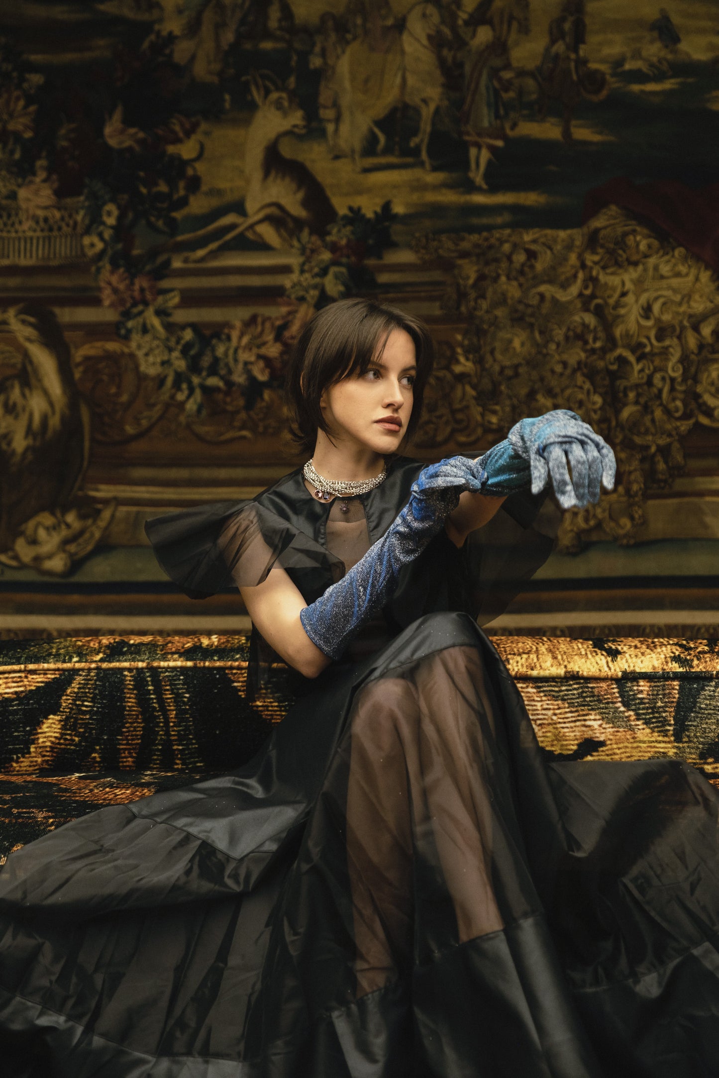 Long sparkles gloves