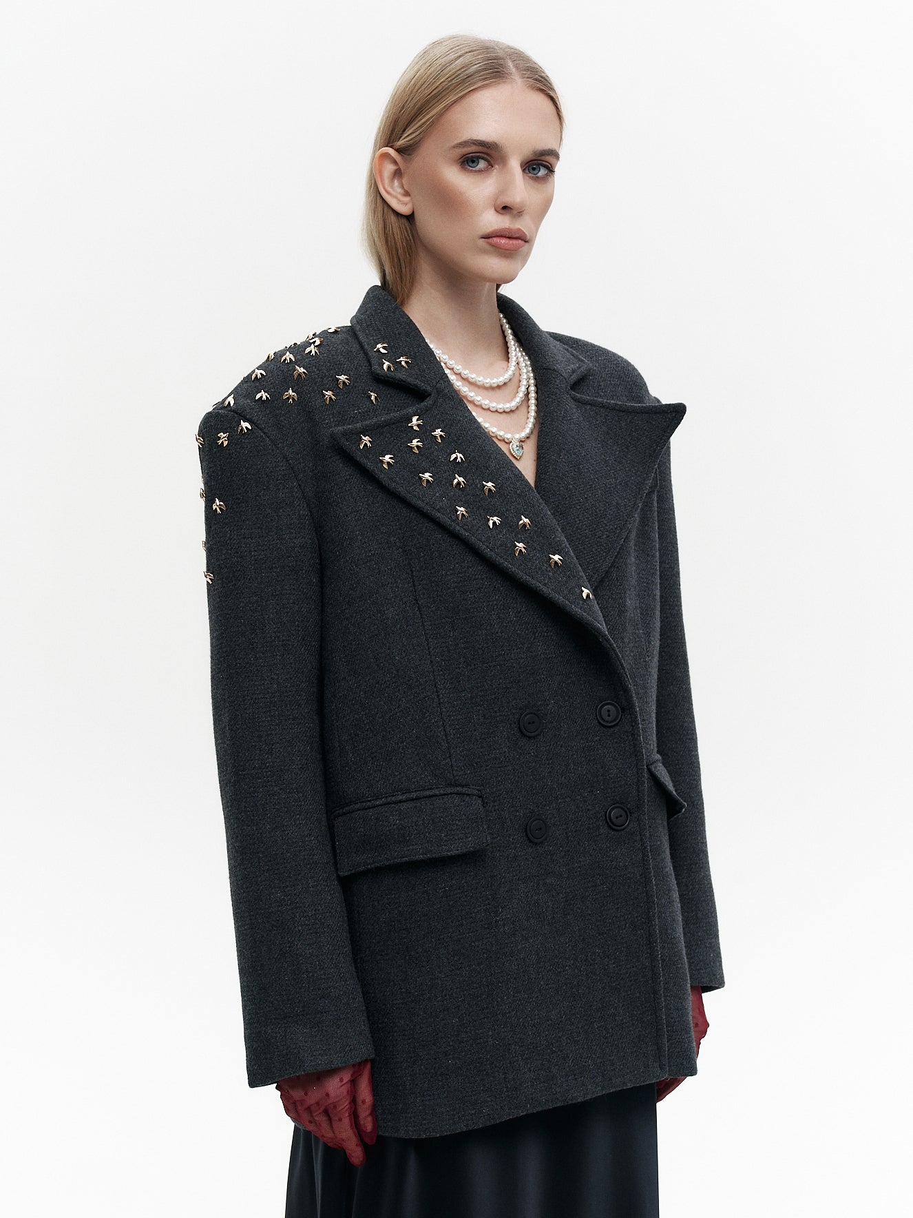 Wool jacket birds