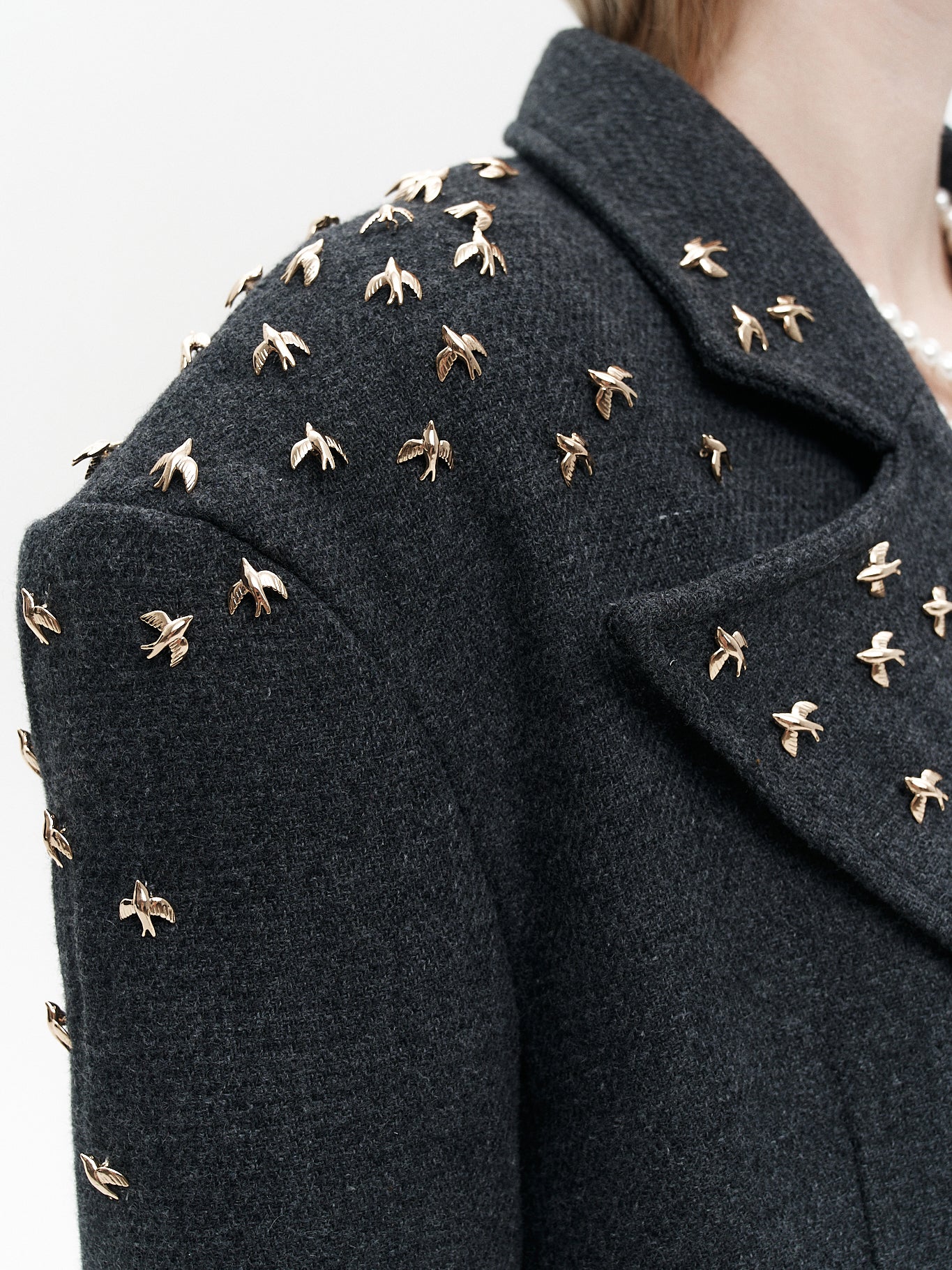Wool jacket birds