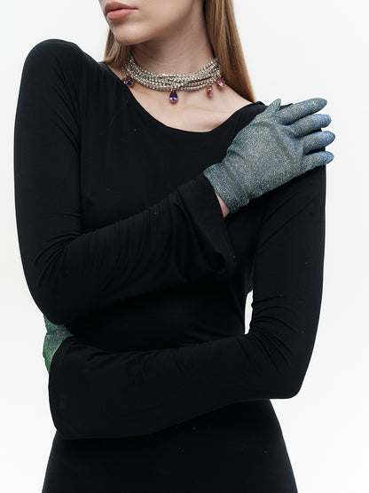 Short sparkles gloves