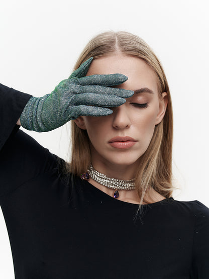 Short sparkles gloves
